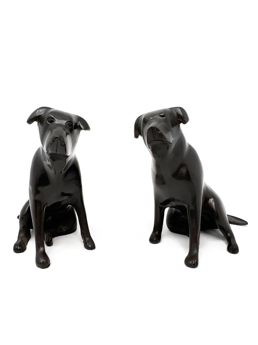 Vintage Restoration Hardware Pair of Labrador Retriever Brass/Bronze Figures Vtg